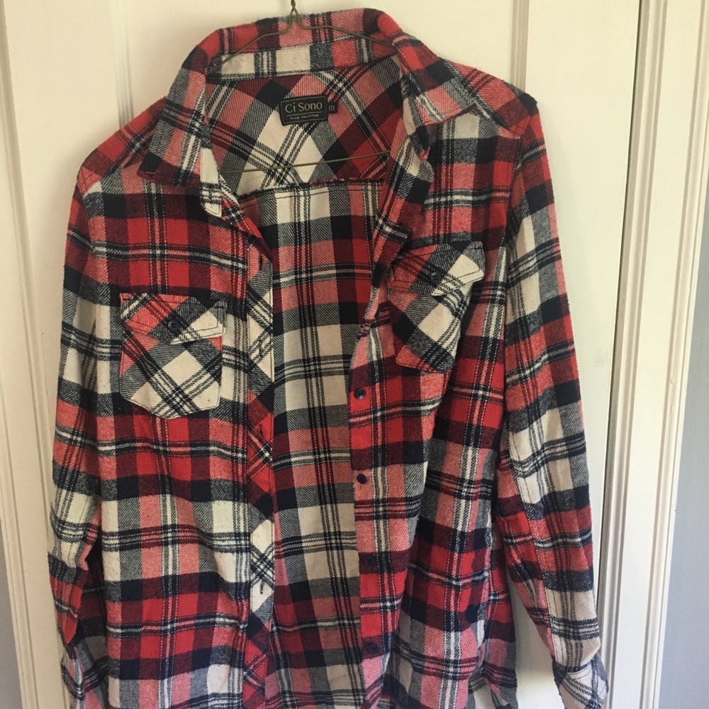 Plaid Button-Up Top